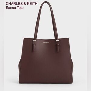 New Charles & Keith Sansa Tote - Plum - with Dust Cover